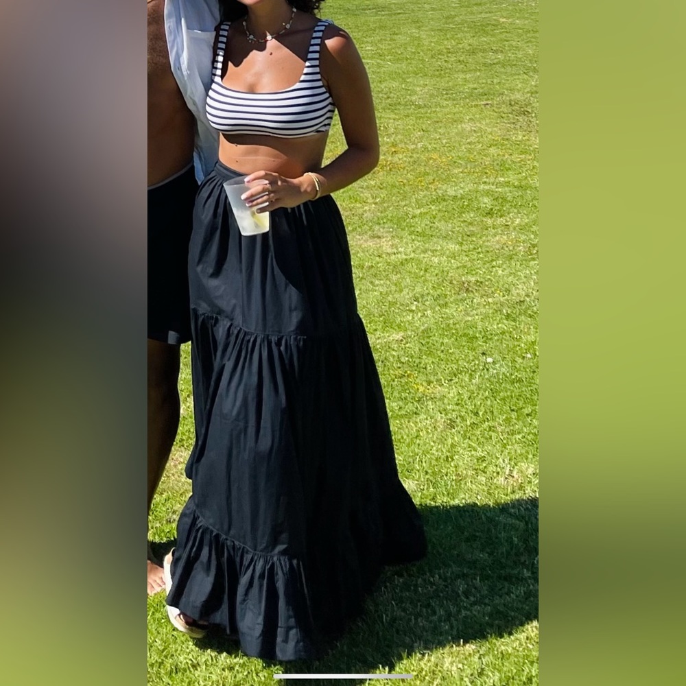 Abercrombie & Fitch Resort Tiered Poplin Maxi Skirt